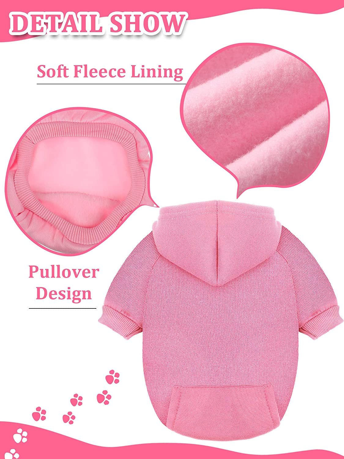 4 Pieces XXS Dog Sweaters Dog Hoodie Clothes with Hat for Small Dogs Puppy Pet Winter Warm Hoodies Coat Sweater Shirt Chihuahua Clothes with Pocket